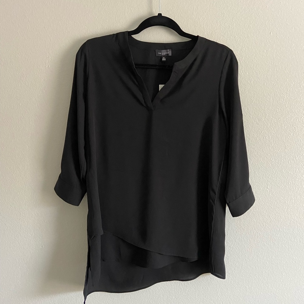 The Limited black shirt with sleeve detail. NWT
